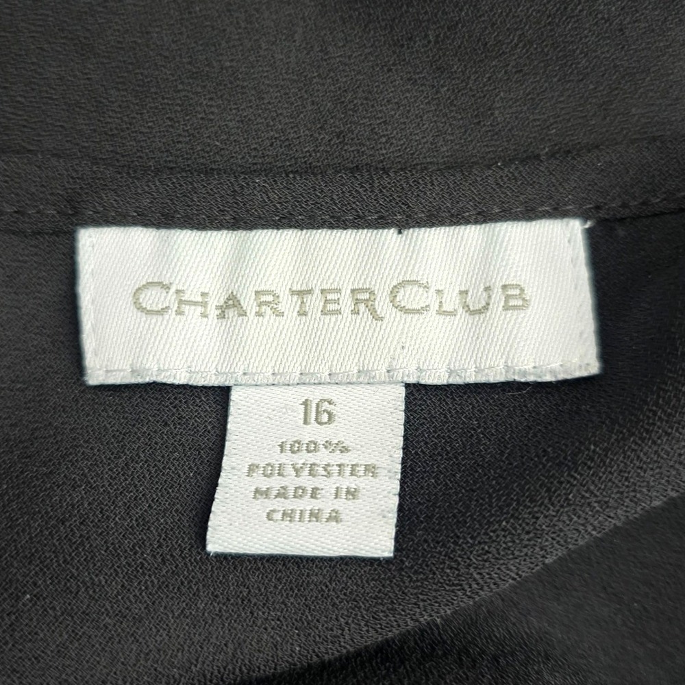 Charter Club  Sheer Spaghetti‎ Strap Black Camisole Tank Top 16 - Picture 3 of 6